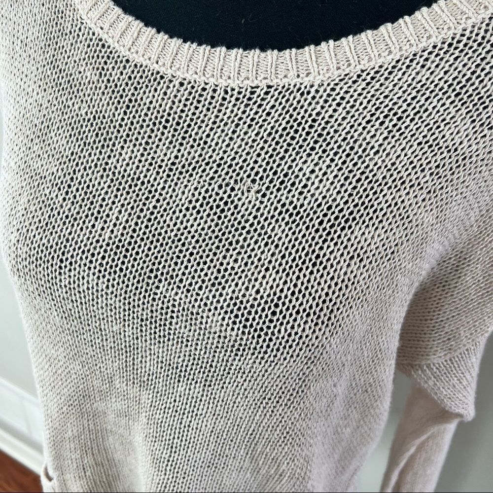 Anthropologie Linen Blend Sparrow Sweater Oatmeal XS Large knit - Picture 5 of 14